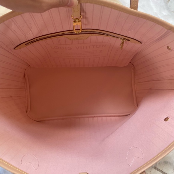 Louis Vuitton Neverfull MM Damier Azur Rose Ballerine *Made in France* - Picture 8 of 16